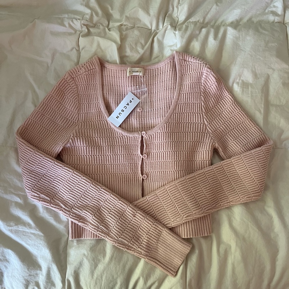 Pacsun pointelle button down sweater